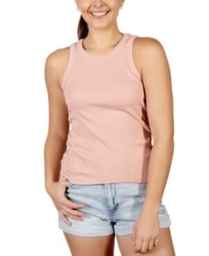 Rebellious One Juniors "Misty Rose" Tank Top w/ Rouched Hips, Size 3X